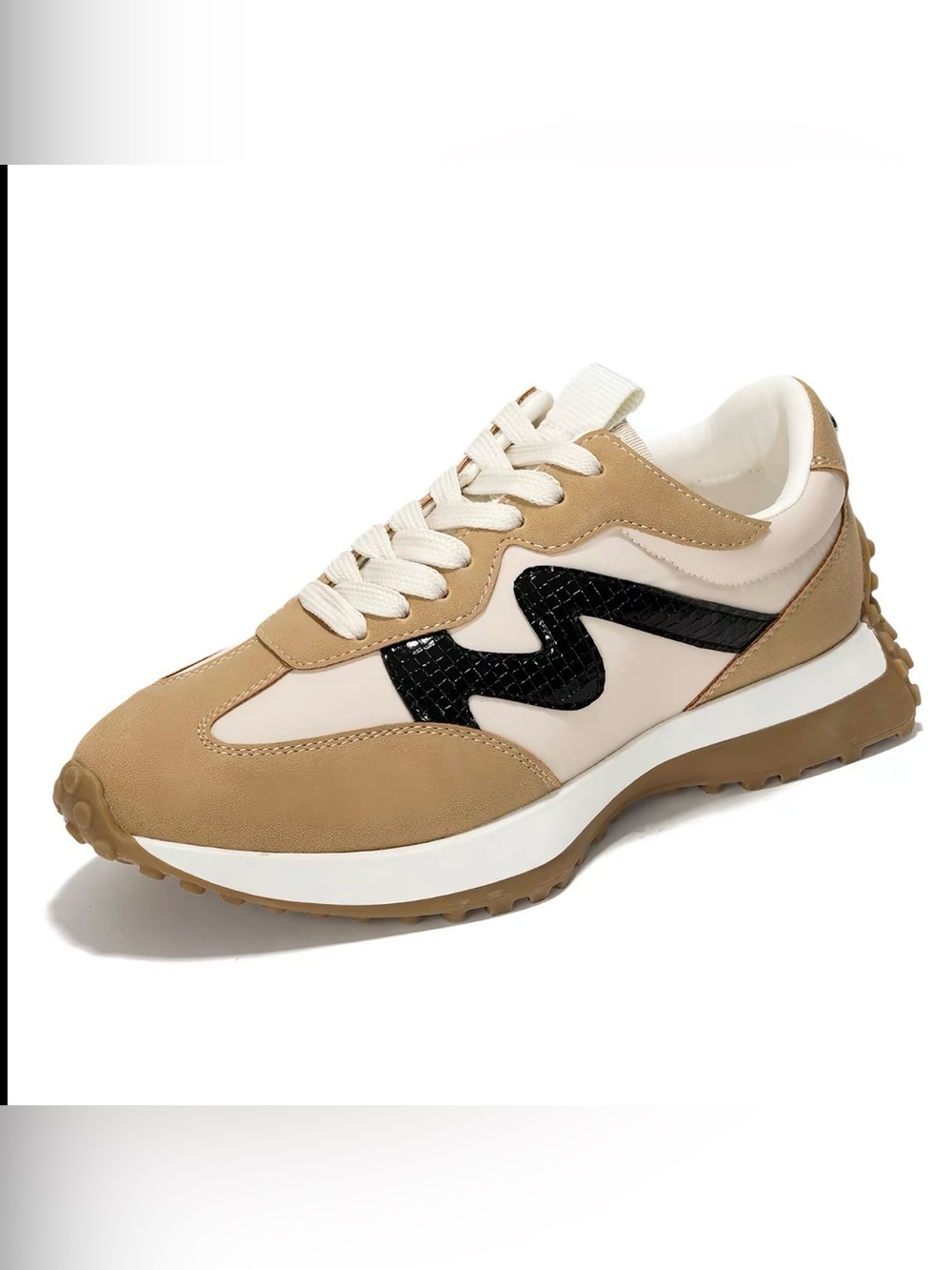 Project Cloud Women's Beige & Black Fashion Memory Foam  Sneaker Sz 7